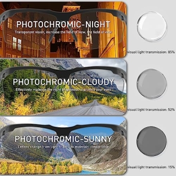 SCVCN Photochromic Sport Sunglasses with UV400 Protection