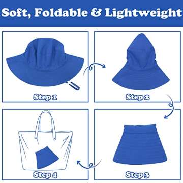 Sarfel Baby Sun Hat Summer Baby Boy Hats UPF 50+ Sun Protection Toddler Hat Bucket for Baby Girl Adjustable Kid Cap Blue 2-5 Years