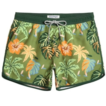 Maamgic Men's Vintage Swim Trunks - Retro 80s/90s Style with Quick Dry