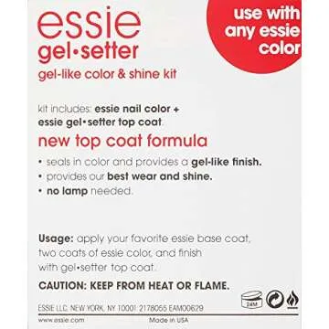 Essie Gel Setter Longwear & Shine Color Kit, High Class Affair, Nude Nail Polish + Top Coat, Gifts For Women And Men, 0.46Oz Each