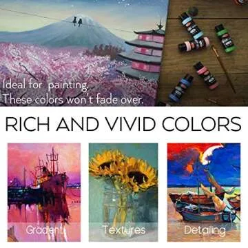 HissiCo Acrylic Paint Set 36 Colors Non Toxic Art Supplies