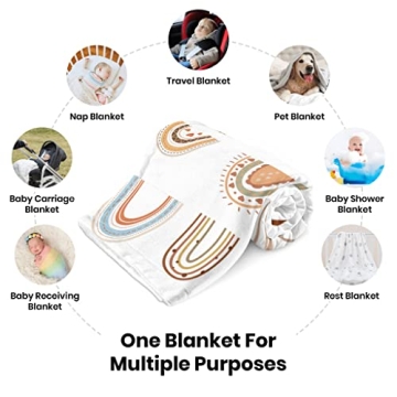 Youltar Personalized Baby Blanket Soft Custom Name Rainbow