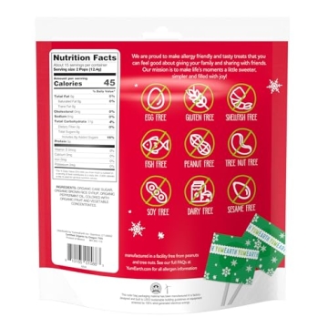 YumEarth Organic Candy Cane Lollipops - Dye Free & Non-GMO