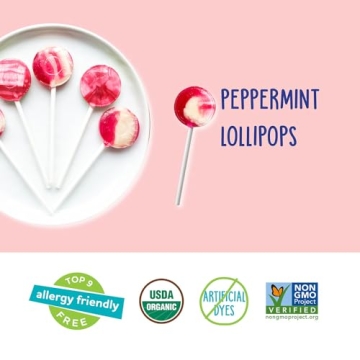 YumEarth Organic Candy Cane Lollipops - Dye Free & Non-GMO
