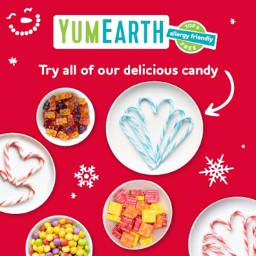 YumEarth Organic Candy Cane Lollipops - Dye Free & Non-GMO