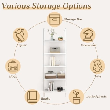 Karl Home Ladder Shelf - Elegant 5 Tier Storage Solution