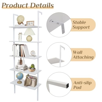Karl Home Ladder Shelf - Elegant 5 Tier Storage Solution