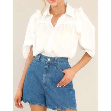 Trendy EZAPINE Denim Shorts for Women - Summer Essentials
