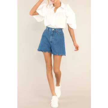 Trendy EZAPINE Denim Shorts for Women - Summer Essentials