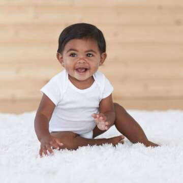 Gerber Baby 5 Pack Onesies Set, White Bodysuits for 3-6 Months