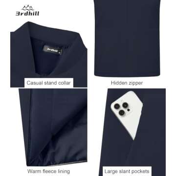 3rd hill Men's Outerwear Vest Lightweight Casual Sleeveless Jacket Outdoor Hiking Vest with Zipper P...