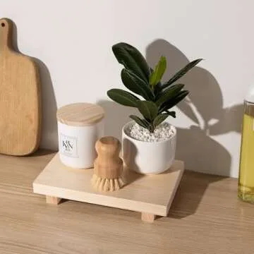 Handmade Wooden Pedestal Stand for Kitchen & Bath Decor