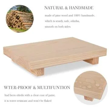 Handmade Wooden Pedestal Stand for Kitchen & Bath Decor