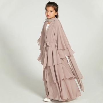 Muslim Chiffon Abaya Dress for Girls - Elegance & Comfort