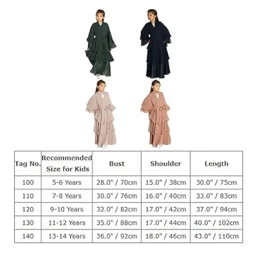Muslim Chiffon Abaya Dress for Girls - Elegance & Comfort