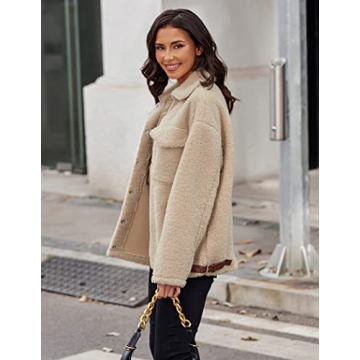 Stylish HOTOUCH Women's Plus Size Sherpa Fleece Jacket