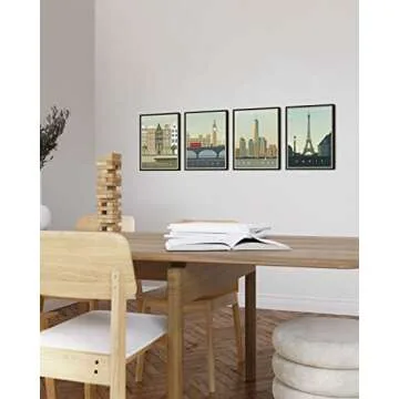 Travel Posters Set of 4 for Stunning Home Decor
