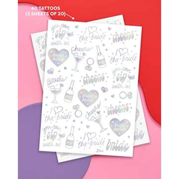 xo, Fetti Cheers Bachelorette Temporary Tattoos | 40 Styles