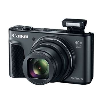 Canon PowerShot SX730 Digital Camera w/40x Optical Zoom & 3 Inch Tilt LCD - Wi-Fi, NFC, & Bluetooth Enabled (Black)