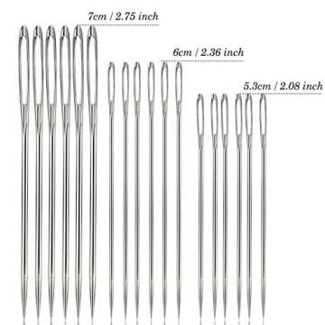 Outus 18 Pieces Large Eye Needles for Knitting and Sewing