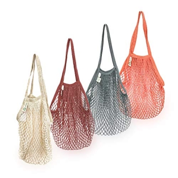 Eco-Friendly EKOLOJEE Organic Reusable Shopping Bags 4 Pack