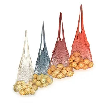 Eco-Friendly EKOLOJEE Organic Reusable Shopping Bags 4 Pack