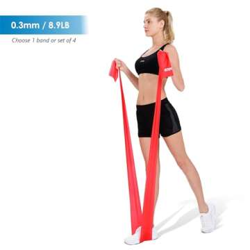 Exercise Bands for Physical Therapy | Resistance Band for Fitness, Yoga, Pilates | Long Resistance Bands for Working Out | Elastic Band for Exercise | Stretch Band (4ft, #3 Blue (Heavy))