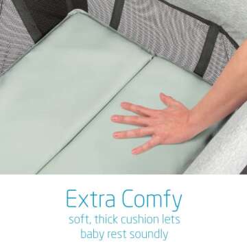 Maxi-Cosi Swift Lightweight Portable Playard, 1-Step Fold PlaypenWith Travel Bag, 2-Stage Mattress for Newborn to Toddlers, Essential Graphite