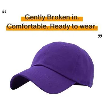 KB-LOW PUR Classic Cotton Dad Hat Adjustable Plain Cap. Polo Style Low Profile (Unstructured) (Classic) Purple Adjustable