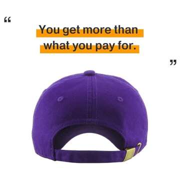 KB-LOW PUR Classic Cotton Dad Hat Adjustable Plain Cap. Polo Style Low Profile (Unstructured) (Classic) Purple Adjustable