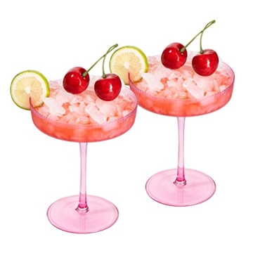 Elegant Vintage Art Deco Ripple Glass Set of 2 | Champagne & Cocktail