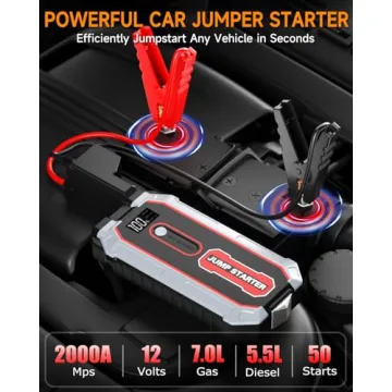 Coonyes 2000A Car Jump Starter with Flashlight