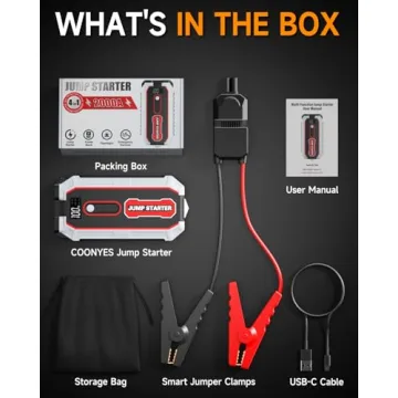 Coonyes 2000A Car Jump Starter with Flashlight