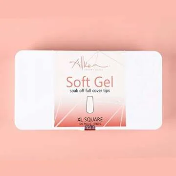 Allkem Soft Gel Nail Tips - Extra Long Square Nail Extensions - 12 Sizes XL Full Cover Nails - Neutrals - Chic (500 Pieces)