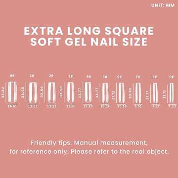 Allkem Soft Gel Nail Tips - Extra Long Square Nail Extensions - 12 Sizes XL Full Cover Nails - Neutrals - Chic (500 Pieces)