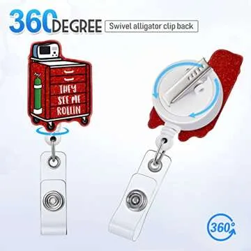 Plifal Badge Reel Holder Retractable with ID Clip for Nurse Nursing Name Tag Card Funny They See Me Rolling ICU ER Nursing Student Teacher Doctor RN LPN Medical Assistant Work Office Alligator Clip