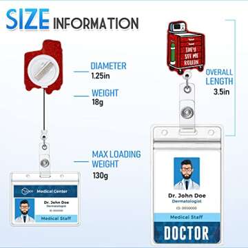 Plifal Badge Reel Holder Retractable with ID Clip for Nurse Nursing Name Tag Card Funny They See Me Rolling ICU ER Nursing Student Teacher Doctor RN LPN Medical Assistant Work Office Alligator Clip