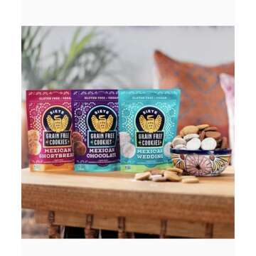 SIETE Grain Free Mexican Cookies 3 Flavor Variety - (1) Chocolate, (1) Shortbread, (1) Wedding (4.5 ...