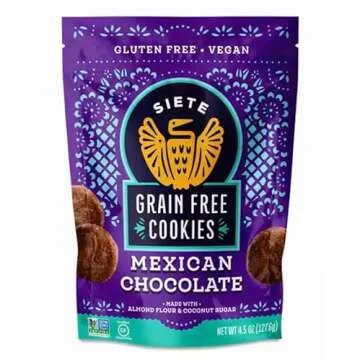 SIETE Grain Free Mexican Cookies 3 Flavor Variety - (1) Chocolate, (1) Shortbread, (1) Wedding (4.5 Ounces) + XALEZ TM Gift Box