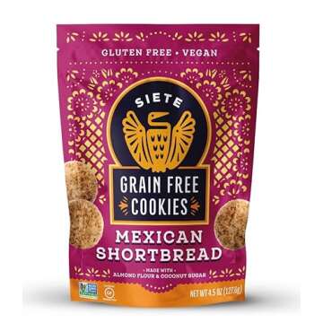 SIETE Grain Free Mexican Cookies 3 Flavor Variety - (1) Chocolate, (1) Shortbread, (1) Wedding (4.5 Ounces) + XALEZ TM Gift Box