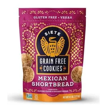 SIETE Grain Free Mexican Cookies 3 Flavor Variety - (1) Chocolate, (1) Shortbread, (1) Wedding (4.5 Ounces) + XALEZ TM Gift Box