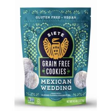 SIETE Grain Free Mexican Cookies 3 Flavor Variety - (1) Chocolate, (1) Shortbread, (1) Wedding (4.5 Ounces) + XALEZ TM Gift Box