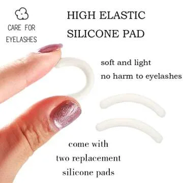 Uranian Eyelash Curlers with Built-in Comb Beauty Eyelashes Curlers Eyelash Cliper with 2 Replacement Silicone Refill Pads Premium Lash Curler Makeup Tool for Women and Girls (1 Pink-White Comb)