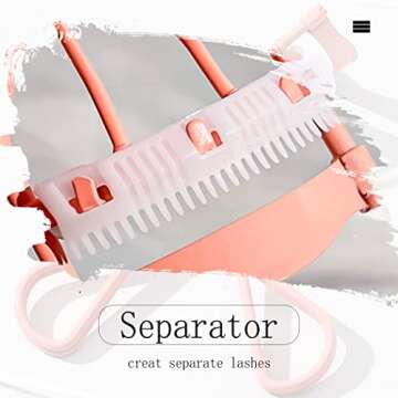 Uranian Eyelash Curlers with Built-in Comb Beauty Eyelashes Curlers Eyelash Cliper with 2 Replacement Silicone Refill Pads Premium Lash Curler Makeup Tool for Women and Girls (1 Pink-White Comb)