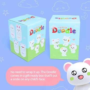 SomeShine Nursery Night Light for Kids, Cute Night Lights for Kids Room, Doodle Kids Lamp for Baby Boy Girl Bedroom, Rechargeable and Portable Kawaii Toddler Night Light with 4 Sticker Sheets (Milly)