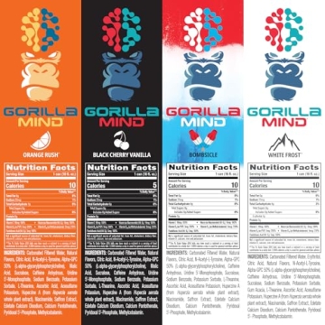 Gorilla Mind Energy Drink | Unmatched Energy & Amplified Focus | 2000mg Nootropics | Sugar-Free Vari...