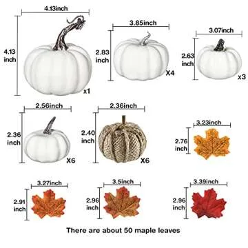 Artiflr 65-Piece Fake Pumpkins & Maple Leaves Set