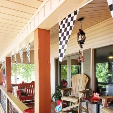 Piokio 100ft Checkered Flag Banner for Racing Events