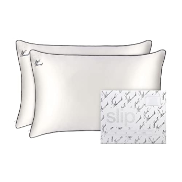 slip The Original Just Married Pillowcase Set | 100% Pure Mulberry Silk | Soft & Smooth for a Luxuri...