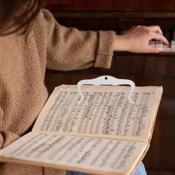 ZEYIYER 2 PCS Music Book Clip Metal Silver Book Clip and Page Holder, 4.29 X 2.56 in Music Clips Page Holder, Piano Music Accessories, for Piano, Keyboard, Stands, and Books